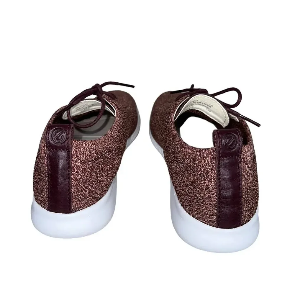 Cole Haan Women's Burgundy Textile Sneakers Round Toe Lace up Shoes Size 6